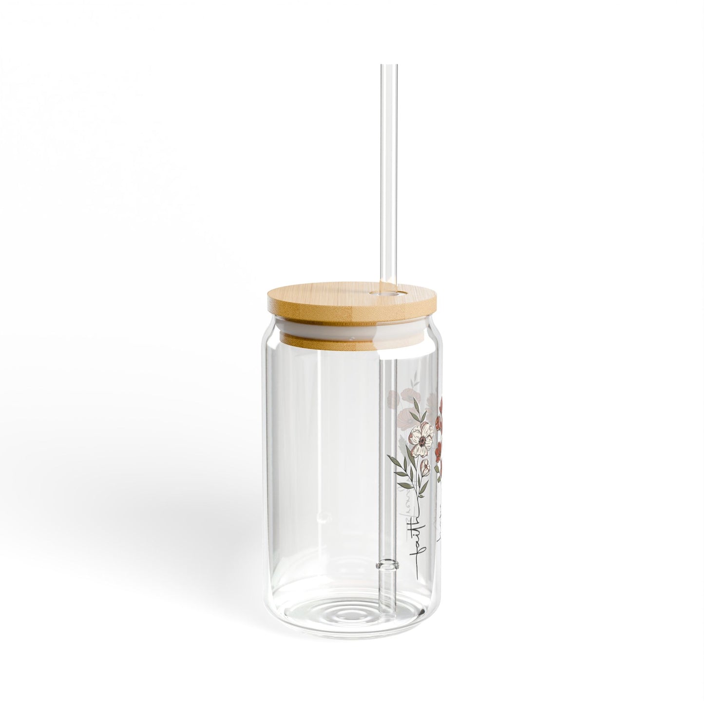 Floral Glass Tumbler - 16oz