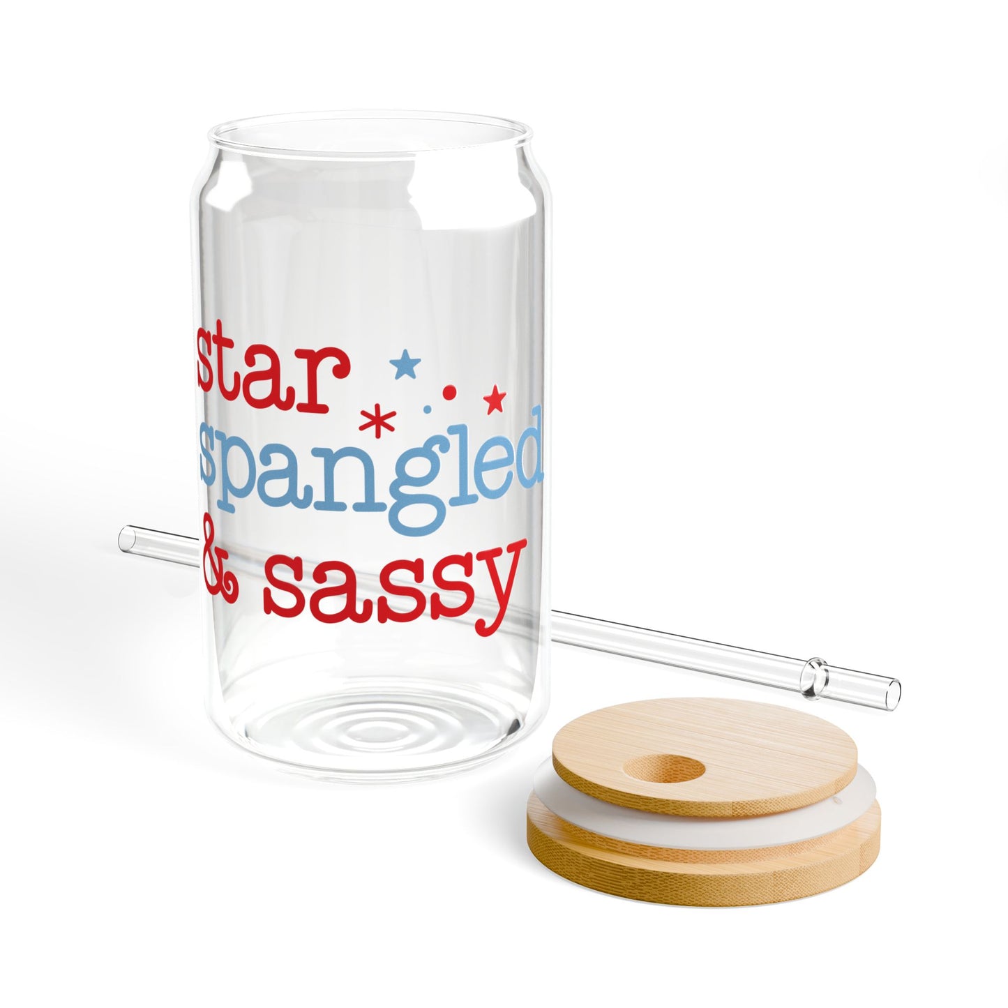 Star Spangled Sassy Glass Tumbler