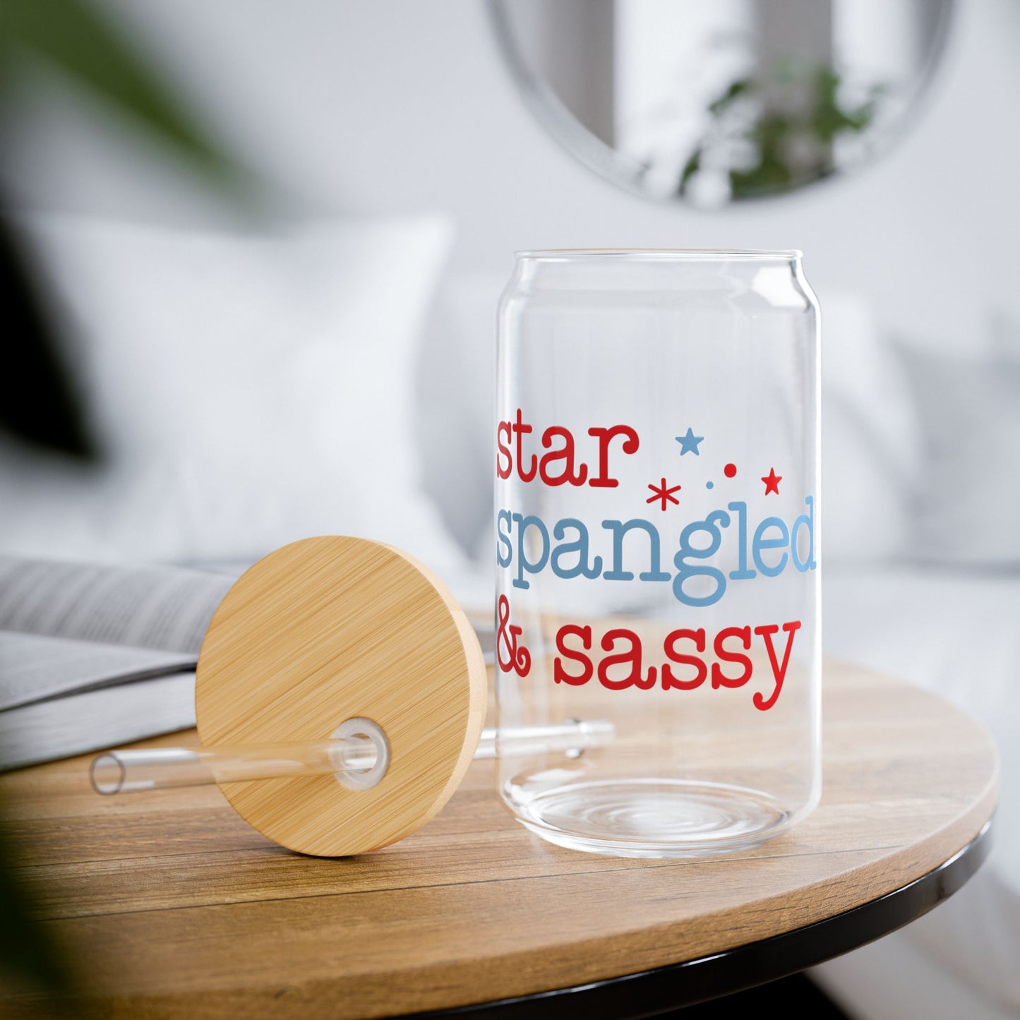 Star Spangled Sassy Glass Tumbler