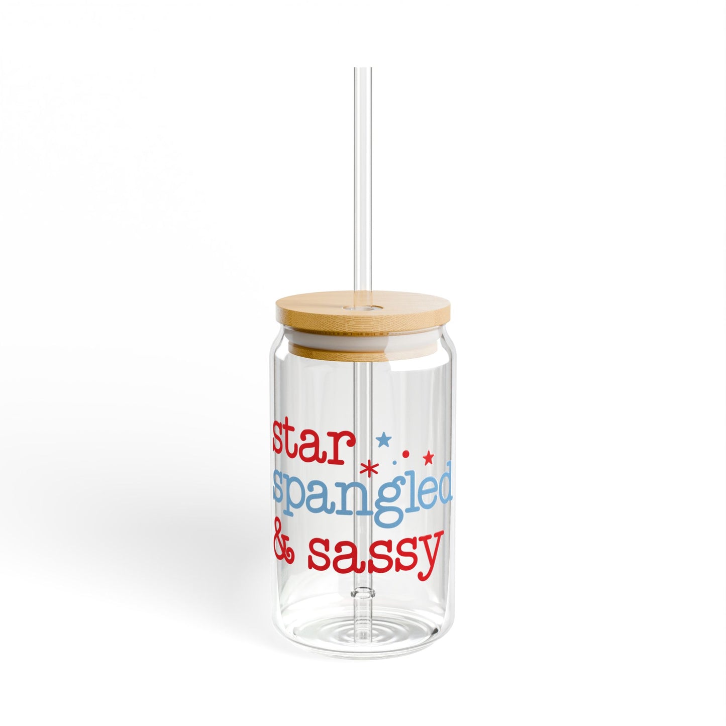 Star Spangled Sassy Glass Tumbler