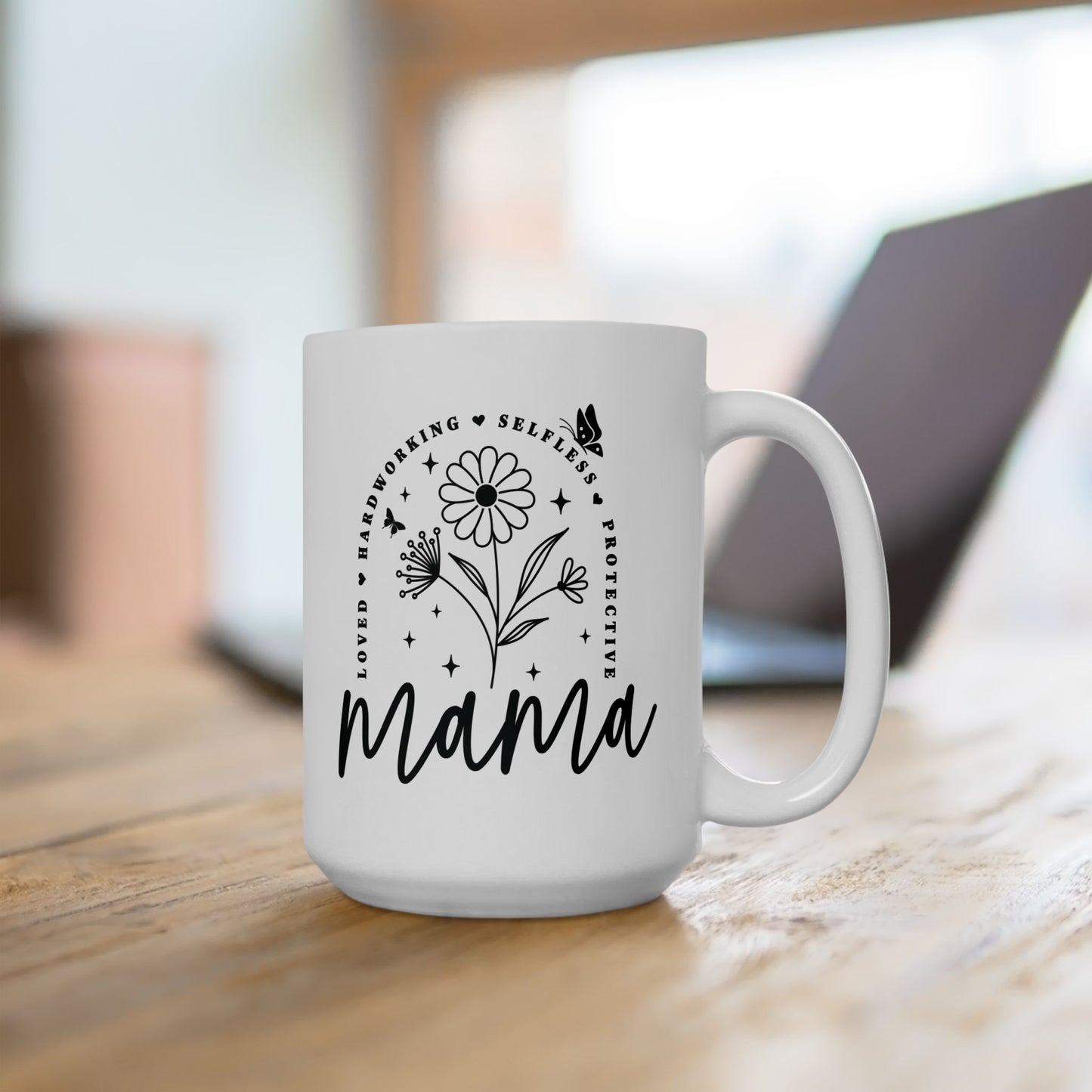Floral 'Mama' Coffee Mug - 15oz