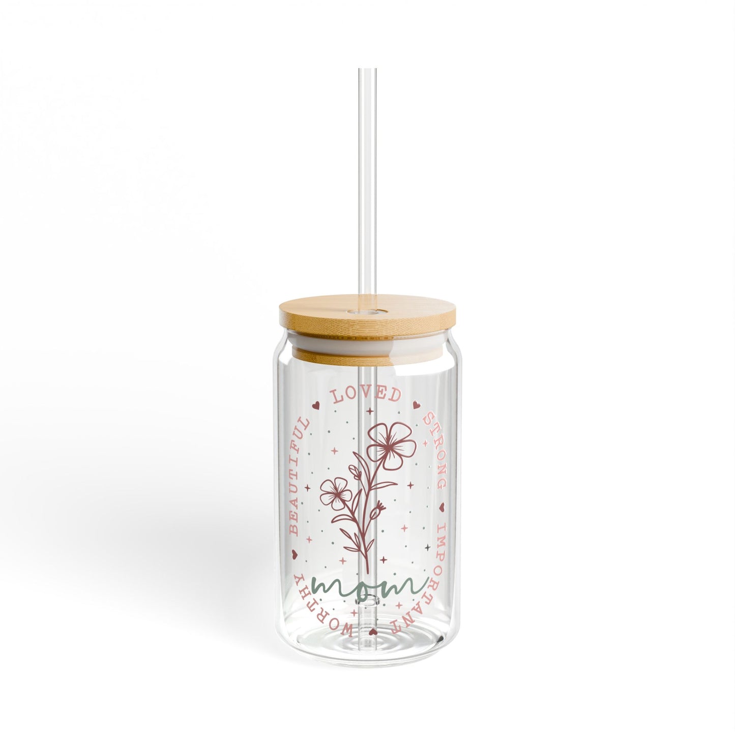 Flower Mom Glass Tumbler - 16oz