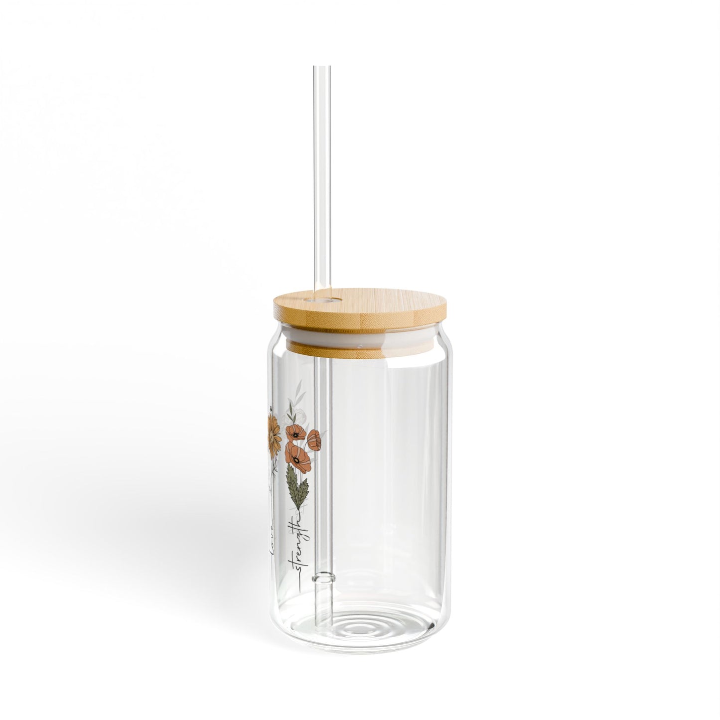 Floral Glass Tumbler - 16oz