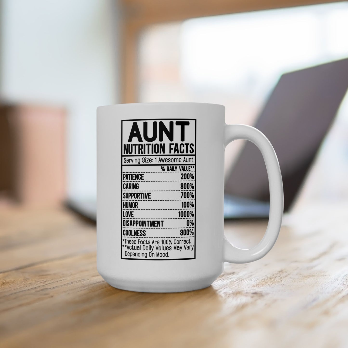 Aunt Nutrition Facts Coffee Mug - 15oz