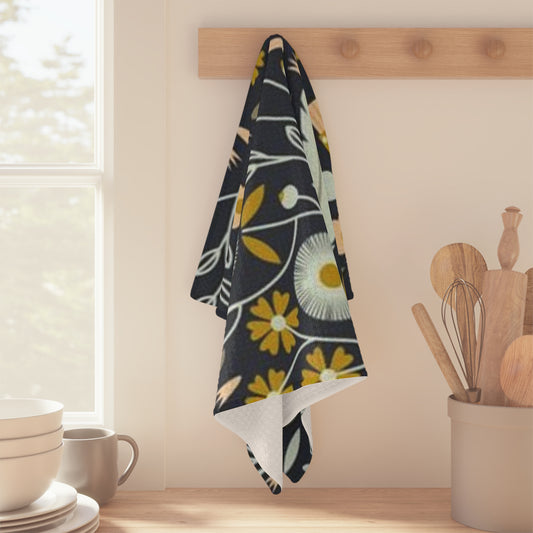 Navy Floral Hand Towel