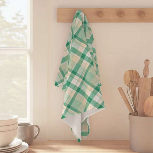 Green Plaid Hand Towel