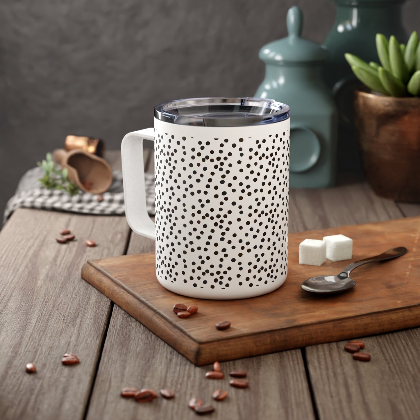 Polka Dot Insulated Coffee Mug - 10oz