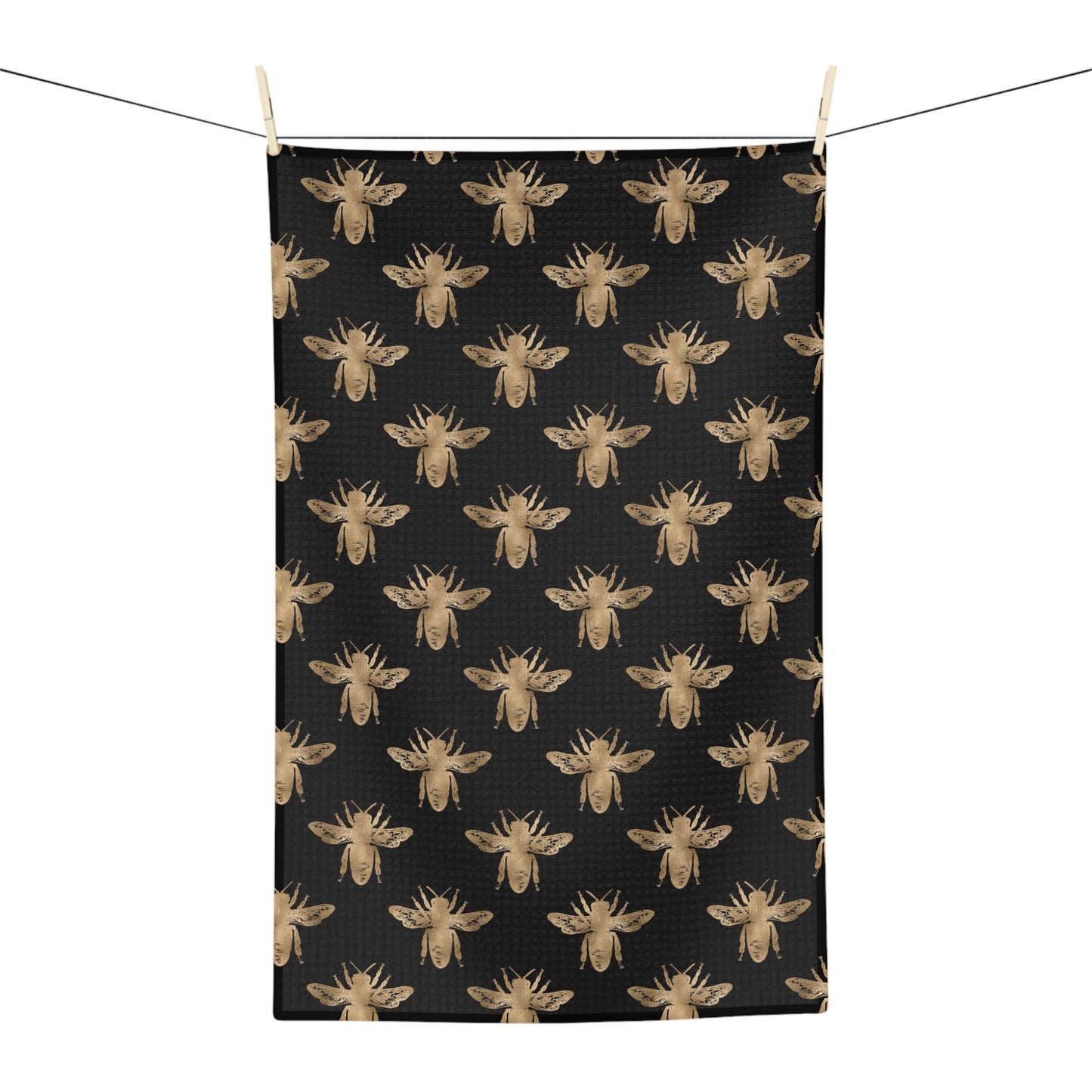 Bees Hand Towel (Black)