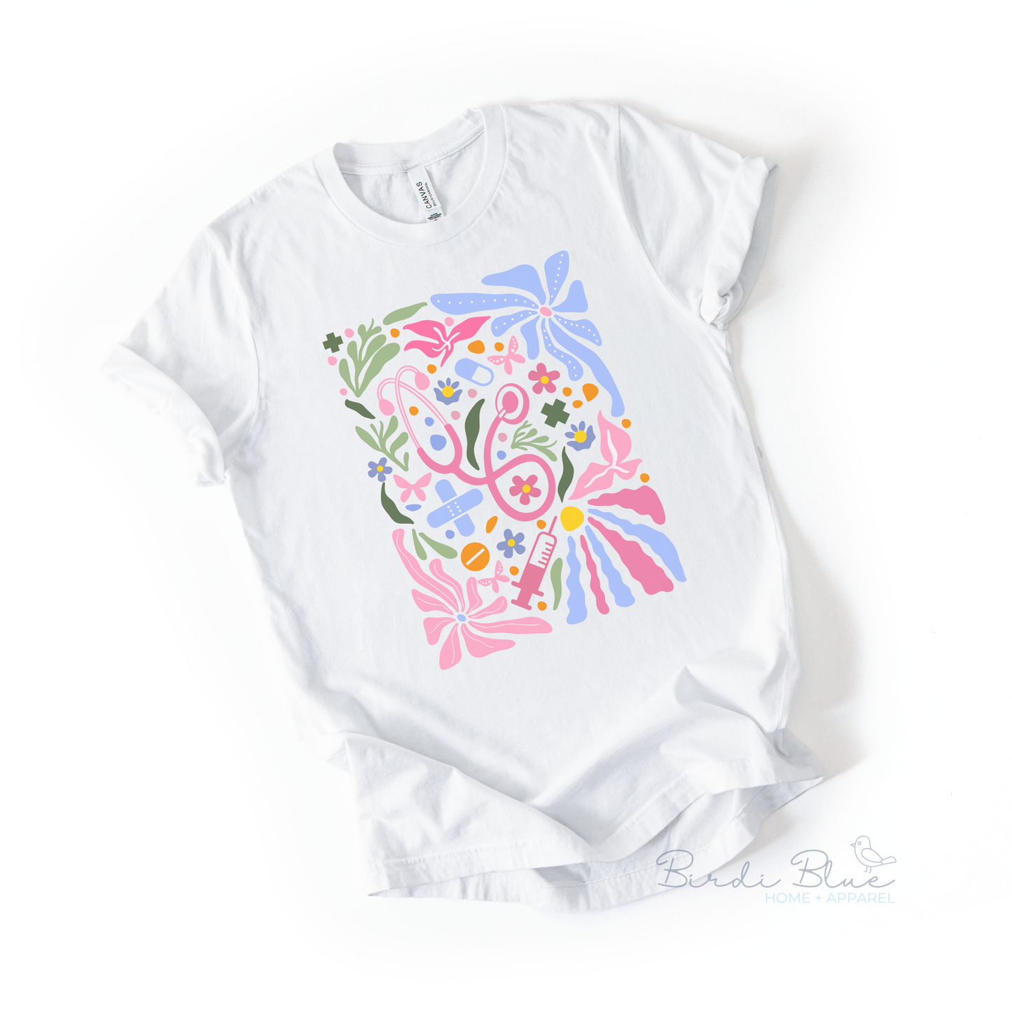 Retro Pink Stethoscope Tee