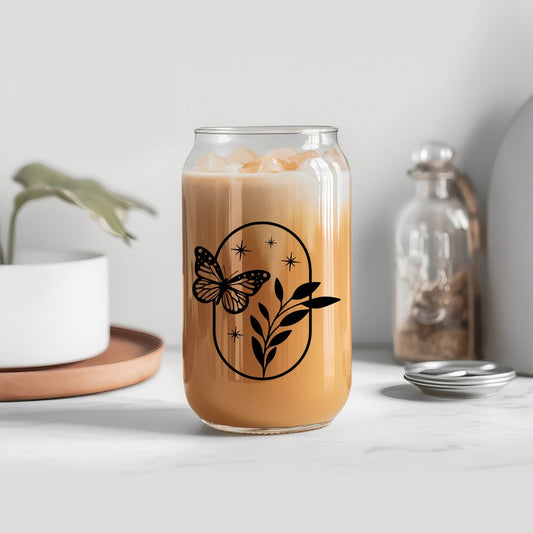 Boho Butterfly Sipper Glass