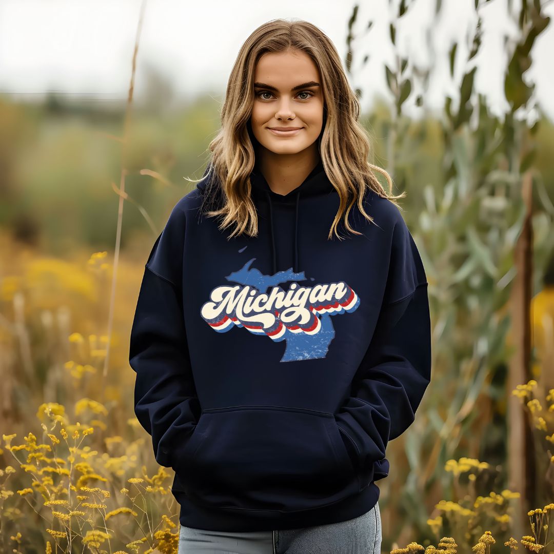 Michigan Vintage Hooded Sweatshirt