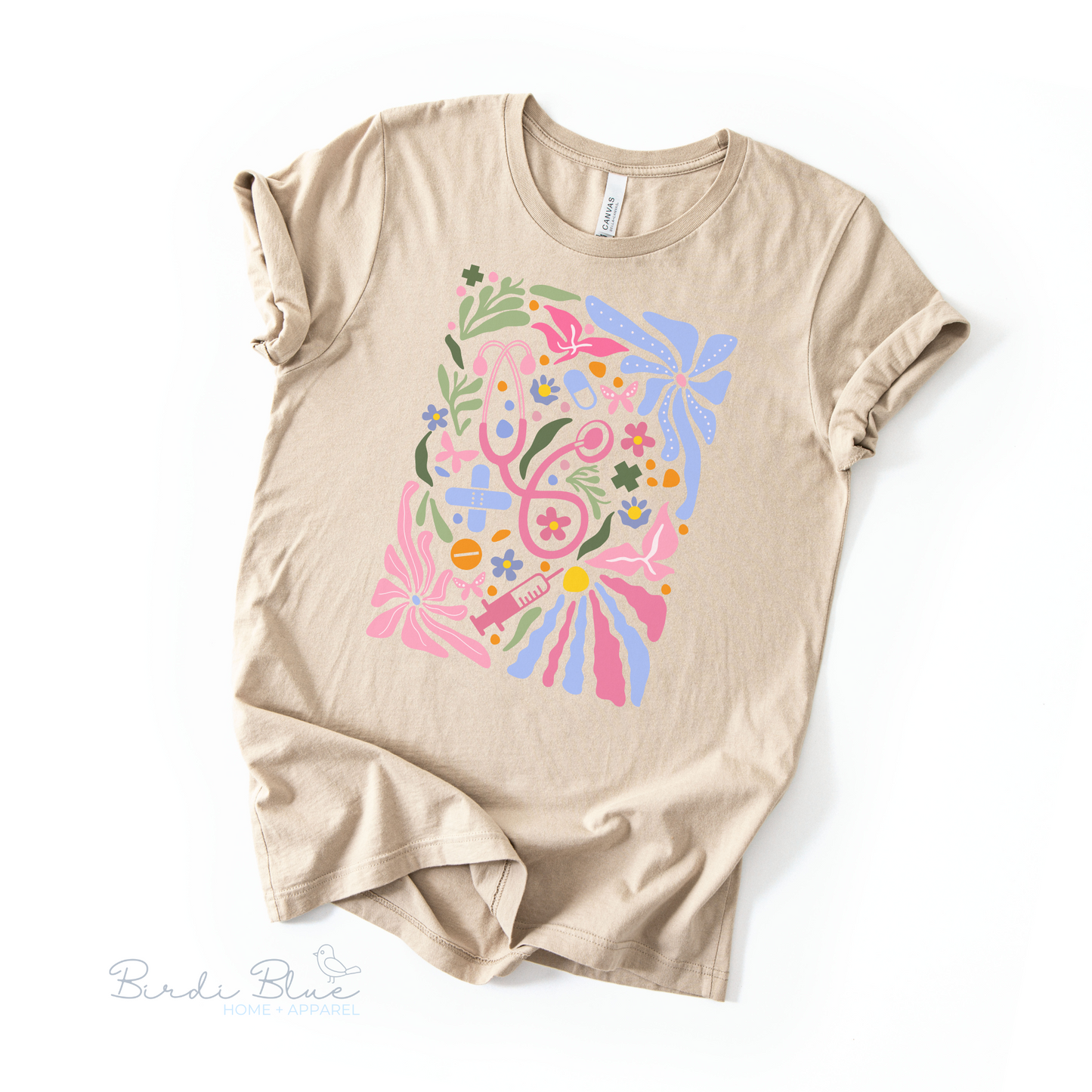 Retro Pink Stethoscope Tee