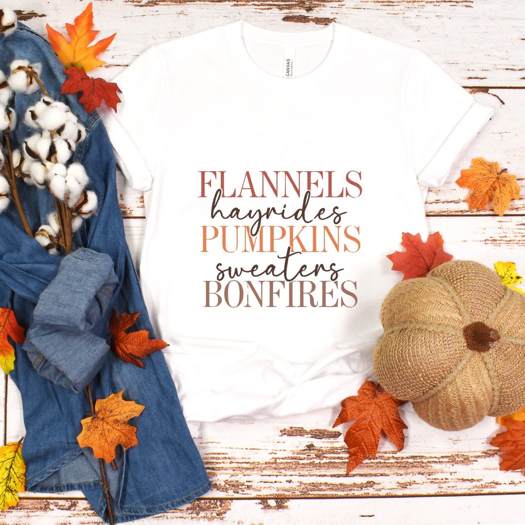 Flannels, Pumpkins & Bonfires Tee