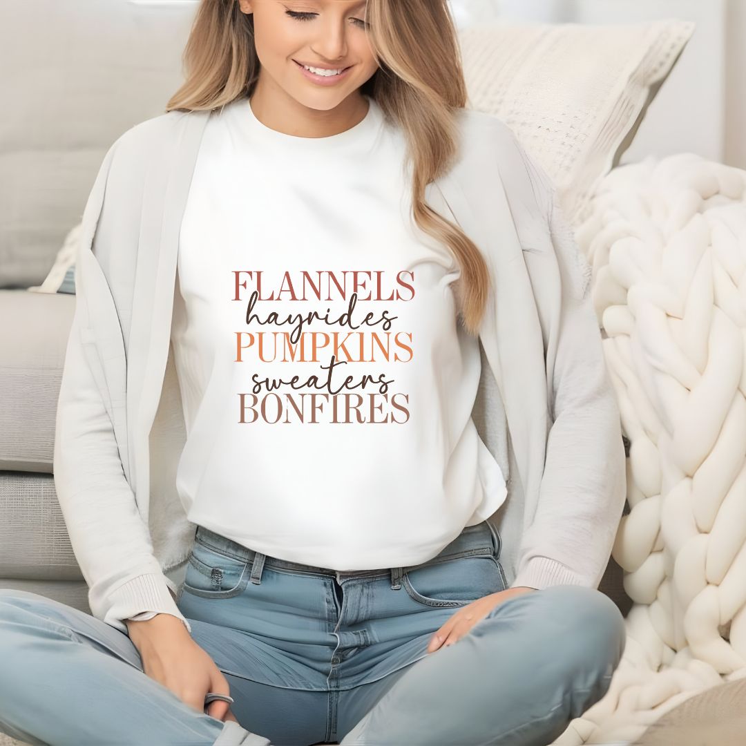 Flannels, Pumpkins & Bonfires Tee